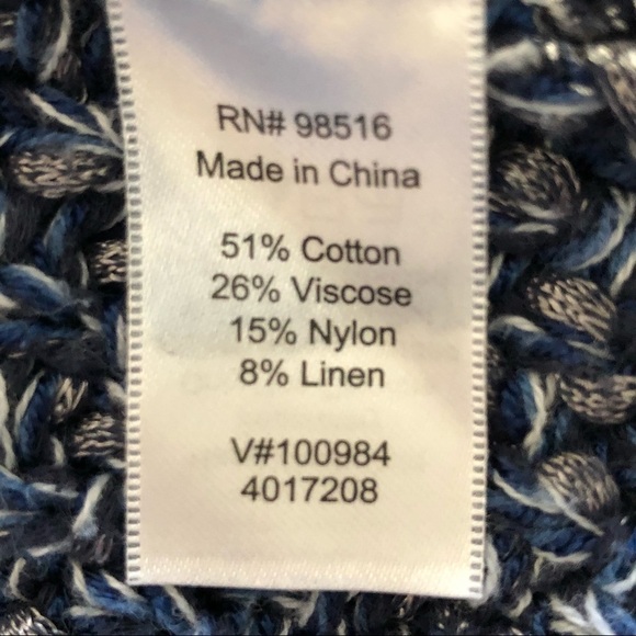 Coldwater Creek Sweater Blue Marled Knit Ombre Cardigan Medium - Picture 5 of 10